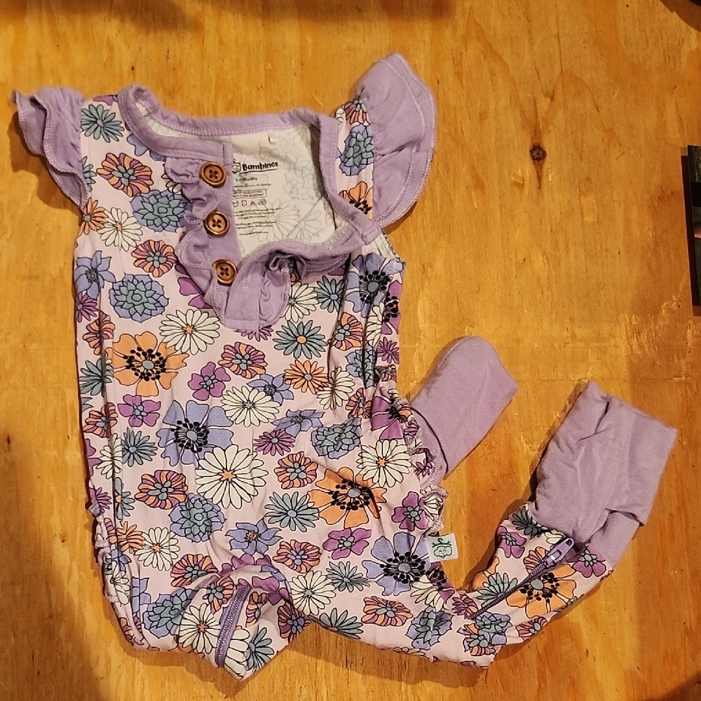 Floral Kids Pajama Set - Purple